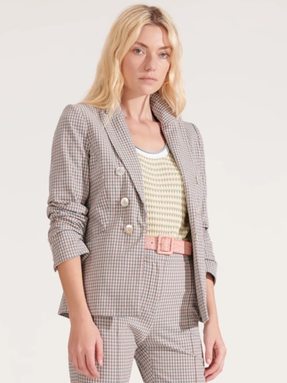 Veronica Beard Cosette Dickey Jacket Blazer Gingham Seersucker